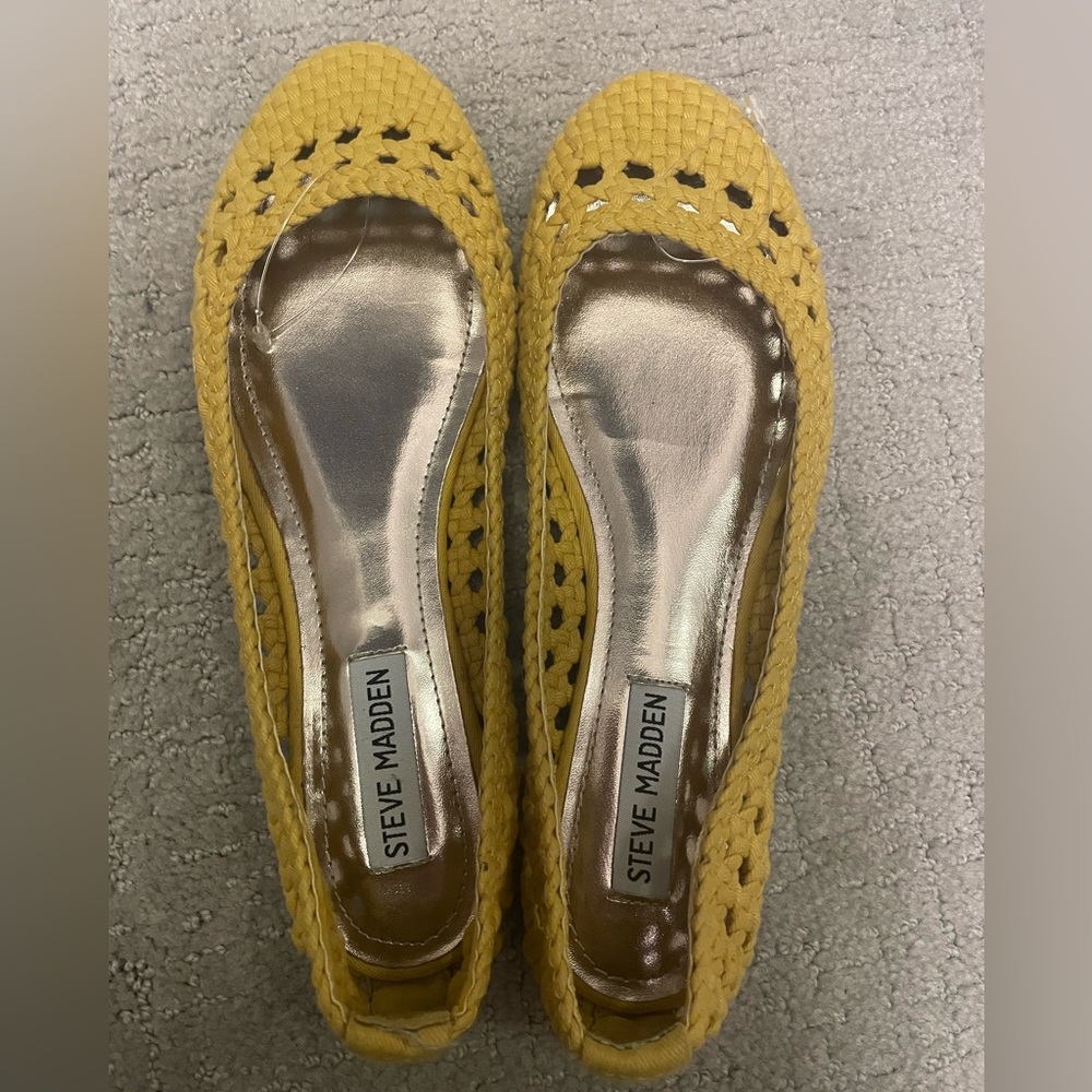 Steve Madden yellow flats.